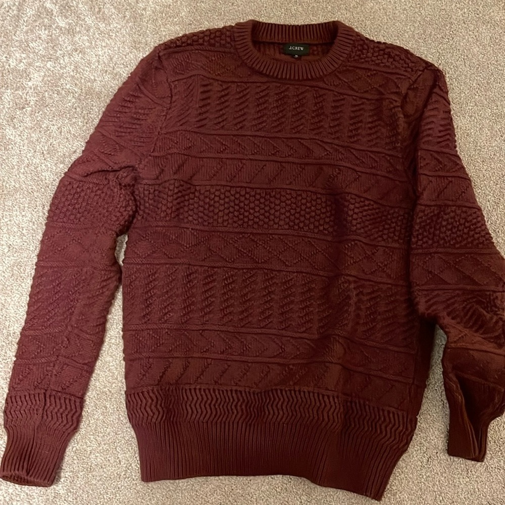 J. Crew Men's Crewneck Sweater in Burgundy